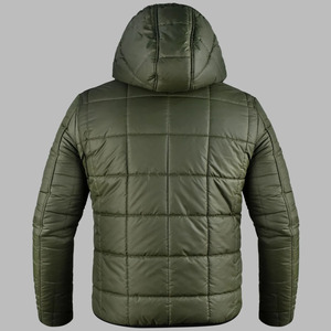 Blouson matelassé noir pour homme, coupe-vent, rembourré de duvet, fermeture éclair, col montant, vêtement d'extérieur décontracté pour l'hiver, coupe régulière - Product Image 5