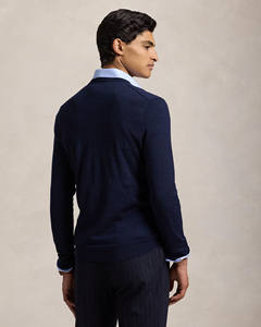 Cárdigan de Punto para Hombre, Cuello en V, Tejido Transpirable y Cálido para Invierno, con Decoración de Patrón Vintage, en Spandex/Algodón - Product Image 4