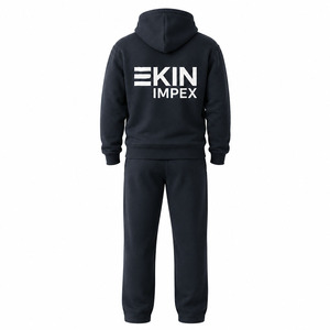 Conjunto de Sudadera con Capucha y Pantalones Deportivos Unisex con Logotipo Personalizado, Forro Polar Grueso, 2 Piezas, Impresión Digital Informal, Secado Rápido, Servicio OEM - Product Image 2