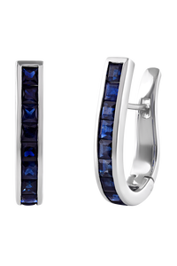 Pendientes de Zafiro Azul en Plata de Ley 92.5 KLST-30426 - Product Image 2