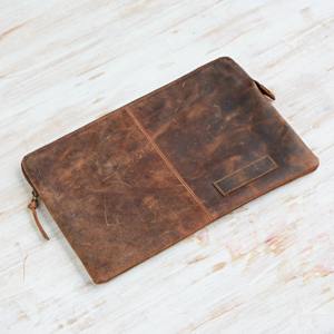 Funda de Piel Auténtica de Alta Calidad para Portátil, Diseño Personalizado con Logotipo, Estilo Vintage para MacBook Air Pro 13, Venta al Por Mayor - Product Image 4