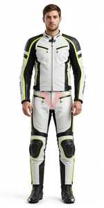 Women's White Black Leather Motorcycle Racing <b>Suit</b> Breathable <b>Full</b> <b>Body</b> Protective Riding Gear Set - Product Image 6