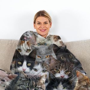 Coperta in Flanella con Stampa di Gatti per Amanti dei Felini, Morbida e Accogliente Coperta per Divano - Product Image 6