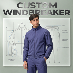 Ensemble coupe-vent personnalisé pour homme : survêtement léger en nylon avec capuche et short pour le sport, la course, l'entraînement et le streetwear tendance - Product Image 6