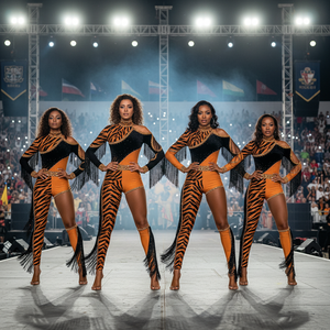 Tenue de majorette pour femmes, design personnalisé, nouveau style, vêtements de danse personnalisables, uniformes de majorette, spandex/polyester, effet bouffant - Product Image 1