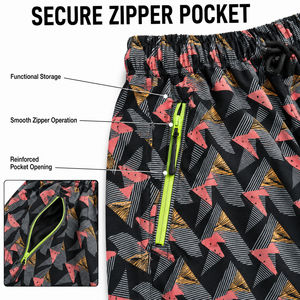 Shorts de bain à imprimé géométrique pour garçons, taille mi-haute, avec cordon de serrage, séchage rapide, décontractés - Product Image 6