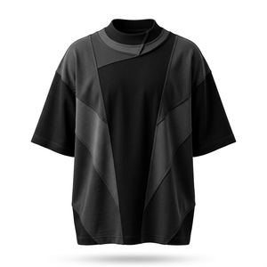 เสื้อยืดผู้ชายไซส์ใหญ่คุณภาพสูง ขายส่งราคาถูก รับทำโลโก้ ผ้าฝ้าย 100% ดีไซน์แบบต่อผ้า - Product Image 1