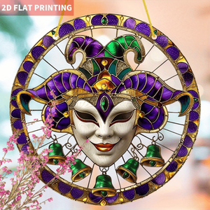 CIFbuy Maschera Colorata di Carnevale Veneziano in Acrilico, Ornamento da Appendere per Finestre e Pareti, Decorazione per la Casa, TikTok per Servizio di Ritiro Temu, Regalo - Product Image 3