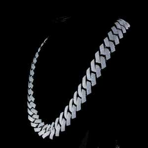 Cadena Cubana de Plata 925 de Alta Calidad de 22mm con Moissanita VVS, Collar Hip Hop Cristiano Miami para Hombre, Joyería Bling para Raperos - Product Image 3
