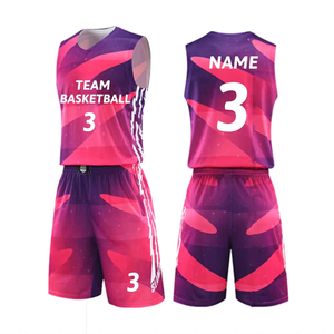 Custom Latest Design Mesh Plain Reversible Digital Print Embroidery Logo Name Unisex Anti-Bacterial 100% Basketball Uniform - Product Image 4