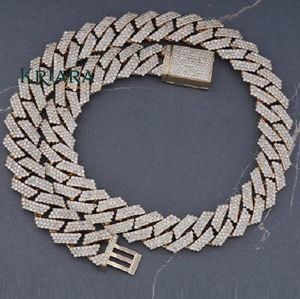 S925 <b>Silver</b> 14k Gold Rhodium <b>Chain</b> Necklace Brilliant Cut Lab Grown Diamond Prong Setting Unisex Luxury Wedding Everyday Wear - Product Image 5