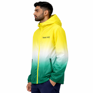 Chaqueta cortavientos de nailon con capucha y degradado, de alta calidad, para hombre, impermeable, para ciclismo, entrenamiento al aire libre. - Product Image 3