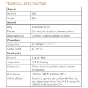 Outil de mesure et de calibrage Axis 950ml Cation Column CTN1-L, double mode, résistant à la corrosion, en acrylique transparent, type résine régénérative - Product Image 3