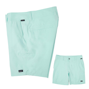 Men's <b>Mint</b> Green Bermuda Shorts Solid Color Quick Dry Cotton Worsted Fabric 180g Casual Wear Mid Waist Zipper Fly Pockets - Product Image 1