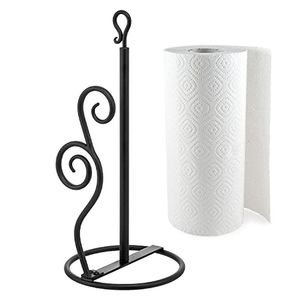 Hot Selling Classic <b>Black</b> Powder Coated <b>Paper</b> Towel Holder with Sturdy Round Base Countertop Napkin Stand - Product Image 5