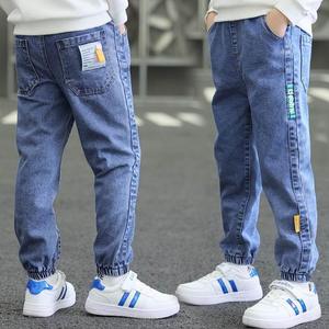 Jean en denim 100% coton, grande taille, coupe slim, ample, droite, taille élastique, doux, respirant, bleu délavé, blanc, clair, moyen - Product Image 3