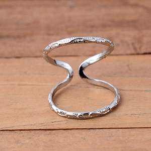 SHYAM JEWELRS Handmade Engraved 925 <b>Silver</b> Unisex Finger Splint Swan Neck <b>DIP</b> Joint Support Ring Therapeutic Minimalist Party - Product Image 1