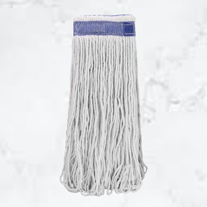 KSR Multi Ply Cotton Yarn Cotton <b>Mop</b> Head Replacement with 3 Top 1" Blue Bands Looped End Design - Product Image 1