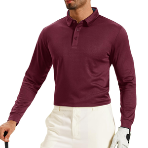 Polo à manches longues pour homme, respirant, léger, décontracté, vente en gros, prix bas, polos personnalisés à impression longue - Product Image 5