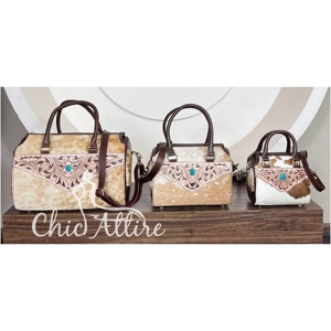 Handmade 2026 Cowhide <b>Medium</b> Speedy Bag Tooled Leather Western <b>Handbag</b> with Shoulder & Crossbody Spacious Travel Duffel Bags - Product Image 1