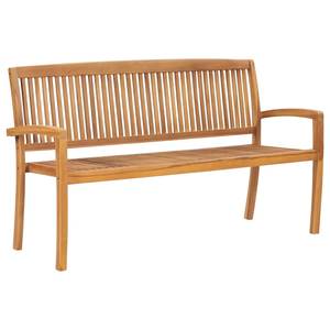Banc d'extérieur en teck massif 3 places à lattes verticales, chaise de jardin pour parc et patio - Product Image 1