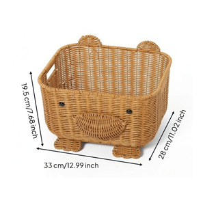 Cesta Decorativa de Mimbre Hecha a Mano con Parte Superior Abierta, Cesta de Mimbre Ecológica, Linda Cesta para Cocina, Dormitorio, de Vietnam - Product Image 2