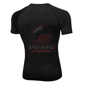 Camiseta de compresión para hombre con logo personalizado al por mayor, manga corta, ropa de gimnasio, camisetas de MMA para hombre - Product Image 2