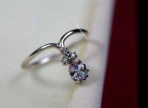Bague de fiançailles en argent sterling 925 avec pierre précieuse Alexandrite, pierre de naissance de juin, bague solitaire pour femme, coupe ovale - Product Image 3