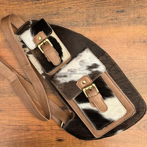 Nuevo Bolso bandolera de cuero de vaca personalizable para hombres y mujeres, bolso de pecho para exteriores, bolsos de hombro de viaje de ocio multifuncionales - Product Image 5