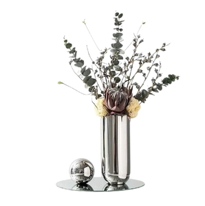 Organizador de fiestas de boda de estilo moderno, maceta de flores hecha a mano con baño de oro brillante, accesorios de decoración para el hogar, florero - Product Image 2