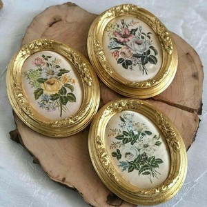 Antique Gold Oval Picture <b>Frame</b> Decorative Display <b>Frame</b> for Photos Tabletop Wall <b>Mount</b> Stylish Home Hotel Interior Decoration - Product Image 1