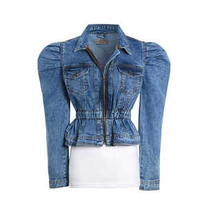 2026 Custom Women Casual <b>Cropped</b> <b>Denim</b> <b>Jacket</b> Long Sleeve with Front Pockets Autumn Winter Button Washed Casual Style - Product Image 3