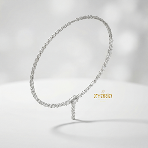 สร้อยคอจี้เพชรเลี้ยงในห้องปฏิบัติการชุบทองคำขาวและทองคำชมพู ดีไซน์รูปตัว Y สง่างาม ระยิบระยับ ดูเหนือกาลเวลา เหมาะสำหรับงานแต่งงาน งานเลี้ยง หรือเป็นของขวัญ - Product Image 3