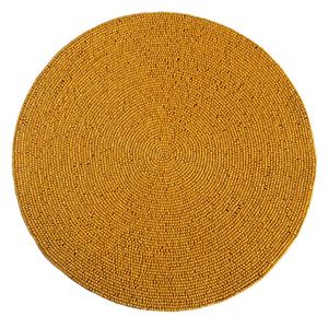 Mantel Individual Redondo Clásico de Cuentas de Vidrio Hecho a Mano, Diseño de Última Moda, Color Amarillo, 15 Pulgadas, para Uso en el Hogar y Restaurantes - Product Image 1