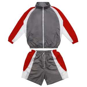 Wholesale Men's 100% Polyester Waterproof Windbreaker Sets Panel <b>Work</b> <b>Stand</b> Collar Jacket & 2 Side Pocket Long String Shorts OEM - Product Image 6