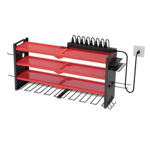 Organizzatore per Utensili a 4 Livelli con 8 Supporti, Stazione di Ricarica a Parete per Garage - Product Image 1