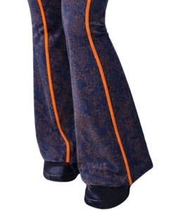 Conjunto de yoga de dos piezas azul marino personalizado para mujer, top corto con cremallera y pantalones acampanados de cintura alta con ribete en contraste, ropa deportiva para gimnasio, OEM personalizado - Product Image 2