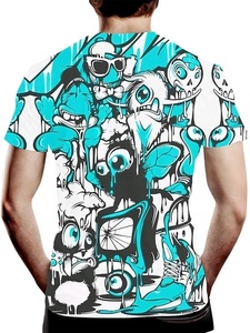 เสื้อยืดผู้ชายลายกราฟิกฉลามหน้าร้อน ผ้าตาข่ายระบายอากาศ กันลม แห้งเร็ว เป็นมิตรกับสิ่งแวดล้อม แขนสั้น สไตล์ลำลอง แบบยูนิเซ็กส์ - Product Image 3