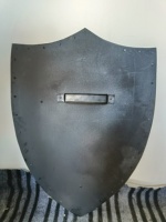 Bouclier de chevalier croisé médiéval fait main de haute qualité avec motif croix rouge en acier doux pour reconstitution historique, Halloween et fête de Pâques