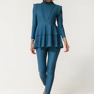 Nouveau Maillot de Bain 2 Pièces Premium 2026 pour Femmes Musulmanes, Entièrement Fermé, Modeste, Coupe Haute, avec Fermetures Éclair Avant, Personnalisable, Tenue de Plage - Product Image 1