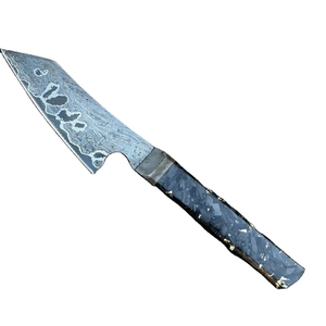 Couteau de chef personnalisé artisanal en acier au carbone Burraq Ecommerce, lame de 8 pouces, manche en bois, coffret cadeau - Product Image 1