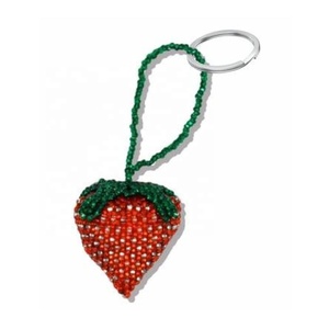 Llavero o Colgante para Bolso con Diseño de Doble Cereza de Cuentas de Vidrio Hechas a Mano, para Llaves, Regalo de Cumpleaños para Ella, Llavero de Cuentas - Product Image 3
