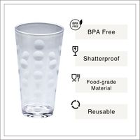 [Holar] Verres à boire en plastique incassables de qualité commerciale fabriqués à Taïwan, 20 oz, pour bars, restaurants, bord de piscine