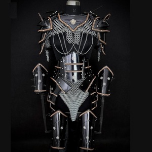 Conjunto de Armadura de Fantasía, Latón Plateado y Malla de Vidrio, Artesanía Soldada, Forma Irregular, Imitación Antigua Moderna - Product Image 5