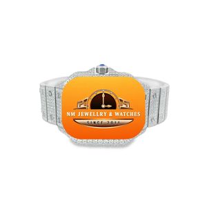นาฬิกาข้อมือหรูหราทรงแปดเหลี่ยม NM JEWELLRY & WATCHES รุ่นควอตซ์ สายสแตนเลสประดับเพชร สำหรับทั้งชายและหญิง หน้าปัดอนาล็อก ขนาด 20 มม. - Product Image 1