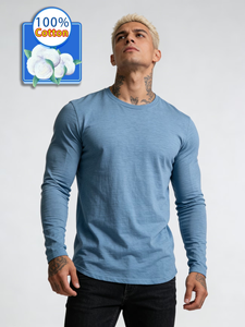 Camiseta de Manga Larga para Hombre, Nueva Colección Primavera/Otoño, 100% Algodón, Logotipo Frontal, 220g, Diseño Moderno, Cómoda y Agradable al Tacto - Product Image 2