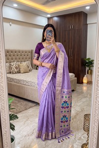 Sari en coton Muga vert doux et pur avec broderie Meenakari, tenue ethnique pour femme, idéal pour mariage, festival, ou usage quotidien - Product Image 4