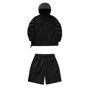 Hot Selling OEM Custom Men's Short <b>Set</b> Premium Quality Nylon Zip Hoodie Shorts New Arrival Windbreaker Short <b>Set</b> - Product Image 1