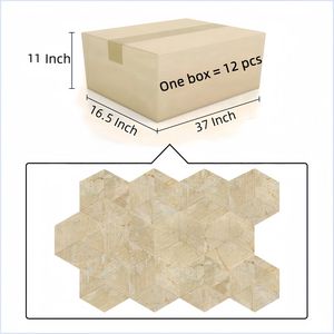 Mármol Hexagonal Dorado Amarillo Beige, Piedra Natural con Acabado Texturizado FS y Diseño Acanalado 3D para Decoración de Paredes - Product Image 5