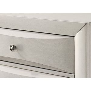 Comodino Contemporaneo in Legno Bianco Neutro con Cassetti Curvi e Vani Portaoggetti - Product Image 3